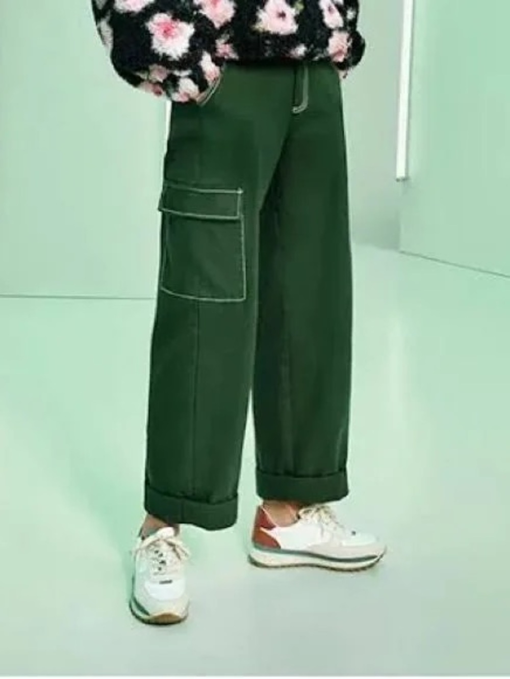 Sandy Liang x Target Collab Green Cargo High Rise Pants
